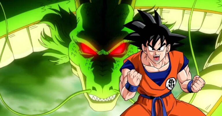 A forma esquecida de Goku luta contra o próprio Shenlong em uma incrível  nova fanart